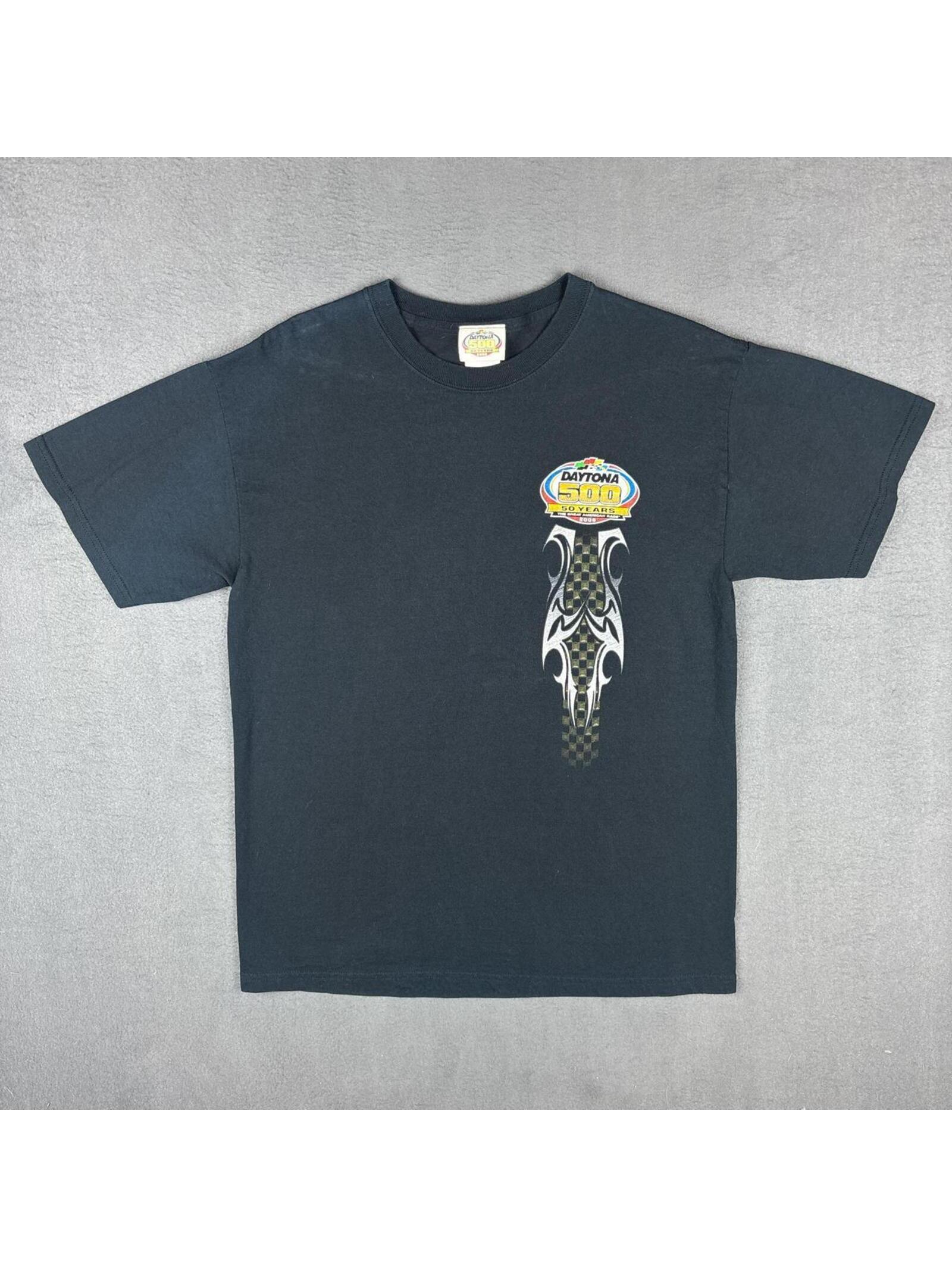 Vintage Daytona 500 Nascar 50 Years 2008 Racing Tee Y2k Medium Black